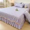 Saia de Cama Antiderrapante Peça Única Estilo Coreano Cobertura de Cama Lençol Protetor de Colchão à Prova de Poeira Atacado Transfronteiriço Envio Direto da Fábrica