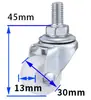 Venta Directa de Fábrica Rueda Giratoria Ligera 1.0 pulgada-3 pulgadas Muebles Rueda Blanca de PP Estante de Almacenamiento Rueda Silenciosa Rueda para Estante Industrial