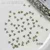 Acessório de strass para nail art em zircônia chanfrada 5A triangular, popular online, strass para unha mini de fundo chato 3mm com design de laço