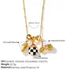 Collar de cadena fina de hueso de serpiente dorada con colgante de lazo desmontable de perlas estilo retro de chica dulce transfronterizo europeo y americano