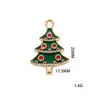BA-9diy Serie Navideña de Goteo de Aceite Hecho a Mano Colgantes de Adorno de Árbol de Navidad y Gorro de Santa, Accesorios de Aleación