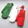 Outono e inverno quente à prova de frio de veludo acolchoado de algodão forro de veludo luvas de camada dupla femininas luvas de saco jacquard torcido