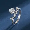 Anel moissanite de imitação ao vivo de celebridade da internet tagarela transfronteiriço feminino 1 quilate seis garras aliança de casamento fábrica atacado joias de comércio exterior