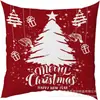 Funda de Almohada Navideña Nueva Coche Pino Copo de Nieve Bola de Navidad Estampado de Lino Decoración de Habitación Cojín de Sofá