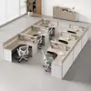 Mampara de oficina, estación de trabajo, juego de muebles de oficina, diseño simple y moderno, adecuado para 4/6 personas, cabina de esquina