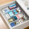 Caja de Almacenamiento para Clasificación de Medicamentos, Caja de Almacenamiento con Compartimento Integrado Tipo Cajón Retráctil, Caja Organizadora Rectangular, Artefacto de Transformación