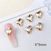 Joias de unhas tortas coração de pêssego pontiagudo fundo diamante joias 8 * 9mm internet amor popular Super Flash unha torta coração diamante atacado