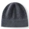 Gorro de punto 100% cachemir puro tridimensional para otoño e invierno, cálido y a prueba de frío, unisex, gorro de punto simple y versátil