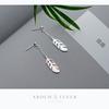 Pendientes de plata S925 para mujer, estilo coreano, con plumas dulces Mori, elegantes y sencillos, pendientes cortos, joyería para las orejas E5000