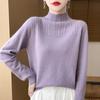 Moda Sencilla Jersey Básico de Manga Larga Otoño e Invierno Nuevo Estilo Chic Viene con Diseño Floral Twist del Líder Suéter de Lana para Mujer