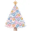 Decoraciones navideñas rosadas de Papá Noel gato globo de aire caliente guirnalda pegatina electrostática para puerta de cristal ventana de armario ambiente