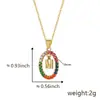 Europa y Estados Unidos nuevo 26 anillo de circón incrustado color letra chapado pequeño fresco lindo collar femenino Joker alto sentido