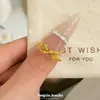 2026 Novo Estilo Ouro Imitação Brilhante Efeito Gelo Luz e Sombra Laço Anel Brincos de Franja Joias de Cobre Exquisite de Alto Padrão