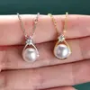 Colar Pingente Gota de Água Pérola Natural de Água Doce Moissanita Banhado a Ouro 14K Design de Nicho de Luxo Leve Francês Corrente para Clavícula