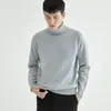 Suéter de Punto de Cuello Alto Medio para Otoño e Invierno Moda Masculina Moderno Holgado Casual Versátil Cálido Color Sólido Jersey Prenda Base de Punto