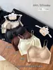 Top Camisola Pequeña de Encaje para Pestañas para Mujer, Ropa Interior Ropa Exterior, Copas Fijas, Push-up, Espalda Bonita, Tapa Pecho 6665