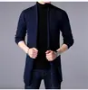 Fornecimento de fábrica uma geração de cardigã fino juvenil masculino primavera e outono camisa base casaco de tricô suéter liso