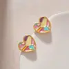 Pendientes de Gota de Esmalte Cuadrados Geométricos Retro Coloridos Franceses para Mujer Pendientes Nuevos de Moda Pendientes Agujas de Plata