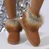 Comércio Exterior Transfronteiriço 2026 Botas de Neve de Inverno para Mulheres, Sapatos de Algodão com Forro de Pelúcia, Espessados para Uso Casual ao Ar Livre, Botas Peludas de Solado Grosso Quente