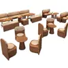 Cabina de Madera Maciza Personalizada Montada en Pared Mesa y Sillas para Tienda de Té de Leche Cafetería Mesa y Silla Sencilla para Zona de Ocio y Negociación Combinación Venta al por Mayor