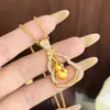 Nuevo Colgante de Calabaza Fulu Incrustado con Diamantes para Mujer, Nuevo Estilo Chino Calabaza Inteligente Tendencia Nacional Collar, Joyería Estilo Palacio Retro Nacional