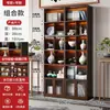 Vitrina con Luces, Estantería para Sala de Estar en Casa, Estilo Lujo Ligero, Vitrina de Pared, Mueble de Piso, Mueble de Piso para Almacenamiento de Figuras