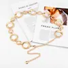 Moda Transfronteriza Noble Temperamento Cadena de Cintura de Metal Anillo de Vestido para Mujer Accesorios Europeos y Americanos Cinturón de Diseño Estilo Mujer