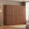 Guarda-roupa moderno minimalista para uso doméstico, armário de armazenamento para quarto, adequado para apartamentos alugados, com portas duplas, compartimentos separados, armário de armazenamento econômico para crianças