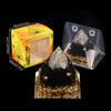 Adorno de Pirámide de Bola de Cristal Natural, Pieza de Decoración para el Hogar de Grava de Cristal Recubierta de Resina, En Caja