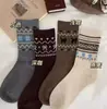 Calcetines Grues Cálidos de Estilo Étnico Fair Isle para Mujer de Otoño e Invierno, Calcetines Nuevos Holgados, Calcetines Versátiles Retro de Media Pantorrilla Estilo Ins