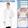 Jaleco branco, de manga longa, para estudantes, médicos, equipe médica masculina, enfermeiros, jaleco branco de inverno