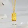 Collar de Ladrillo de Oro Pequeño Rico Tormenta de Hielo Hielo Triturado CNC de Oro Antiguo para Atraer Riqueza Lujo Accesible Cadena de Clavícula de Lingote de Oro Pequeño de Gama Alta para Mujeres