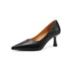 Zapatos de Tacón Alto de Suela Blanda Raros Hechos de Piel de Oveja de Primera Capa Curtida Vegetal, Colección Otoño 2025, Tacones Altos Finos, Punta Fina, Zapatos de Trabajo de Cuero Genuino para Mujer, Talla 42