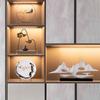 Nuevos adornos de estilo chino, mueble de vino, estantería antigua, modelo de sala de estar zen, oficina, entrada, decoración suave para el hogar.