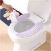 Color Sólido Adhesivo Color Sólido Cubierta para Asiento de Inodoro Terciopelo de Invierno Lavable Cojín para Asiento de Inodoro Almohadilla para Anillo de Inodoro