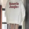Moletom com Capuz e Estampa de Letras Estilo Retrô Americano com Forro de Lã para Mulheres, Chic para Primavera e Outono, Estilo Hong Kong, Marca Tendência, Blusa Solta Versátil