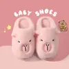 Lindas Zapatillas de Algodón de Invierno para Padres e Hijos Capibara, Unisex para Adultos y Niños, Lana de Cordero Engrosada, Zapatillas de Felpa Cálidas para Interiores