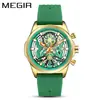 Reloj de Pulsera MEGIR para Hombre de Silicona, Moda, Estilo Mecánico, Decorativo, Cuarzo, Venta al por Mayor, Dropshipping 2235