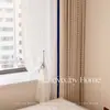 Tecido para Cortina Jacquard Cor Dopamina Azul Estilo Bauhaus Fabricante Shaoxing Keqiao Tecido Decorativo Colorido Tecido