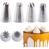 Set grande de 4 piezas boquilla para manga pastelera acero inoxidable 304 rosa galleta 6 dientes 8 dientes 10 dientes 12 dientes herramientas para hornear DIY