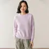 Estilo Preguiçoso Outono e Inverno Espessado Novo Gola Redonda Cor Pura Suéter de Caxemira para Mulheres Solto e Slim Tricô Interno Suéter Base