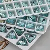 Pedras de Strass K9 de Alta Qualidade Azul Claro Marinho Multifacetadas em Formato de Unha com Fundo Pontiagudo, Lote Inteiro de Strass de Vidro Brilhantes Grandes em Formato de Ovo de Pombo para Unhas