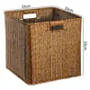 Cestas de Almacenamiento Tejidas al por Mayor para Uso Doméstico, Cestas Organizadoras para Gabinetes y Mesas de Centro, Cajas de Almacenamiento para Ropa y Snacks, Cestas de Mimbre Sintético, Estilo Europeo