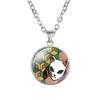 AliExpress deseo joyería popular hoja de fantasma simple collar con colgante de aleación joyería de cristal creativa venta al por mayor