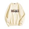 Otoño e Invierno 2022 Nuevo Suéter de Moda Transfronterizo de Comercio Exterior MAMA Cuello Redondo Manga Larga con Forro Polar Cálido Estampado de Letras