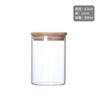 Tarro de almacenamiento de cocina, transparente, para almacenar granos, para el hogar, pequeño, con tapa de bambú, para té, comida, miel, sellado.