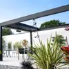 Cenador Exterior con Tapa abatible Casa Ecológica de Jardín Patio Villa Aleación de Aluminio con Persianas Retráctiles Cenador Resistente al Viento y a la Lluvia