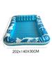 Red colgante lista para usar para piscina transfronteriza, fila flotante inflable, fila flotante rayada plegable, entretenimiento contracorriente, sillón lounge inflable, cama flotante