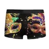 Nova Máscara de Carnaval Impressa em 3D Europeia e Americana Transfronteiriça Roupa Íntima Masculina Boxer de Seda de Leite Respirável Calções de Natação