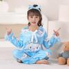 Pijama Infantil Feminino Primavera e Outono 2024 Novo Manga Longa Fino Menina Criança Outono Estilo Ocidental Crianças Maiores Roupas de Casa Roupa Externa